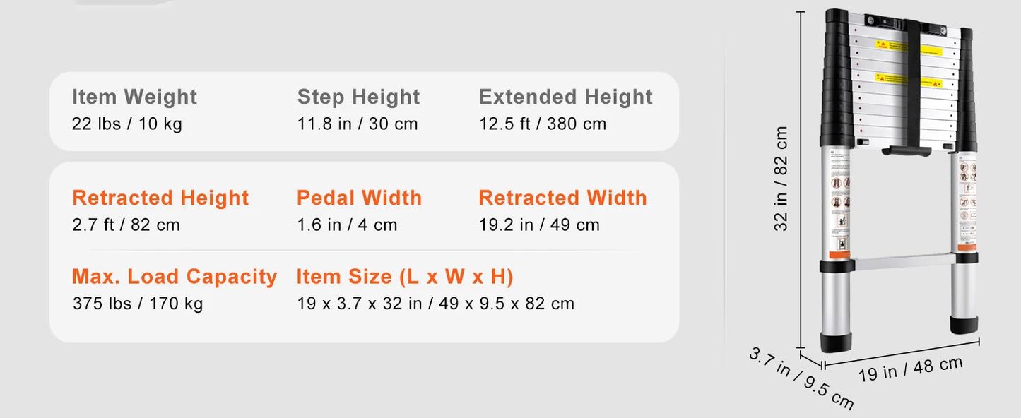 SteelLift™ Telescopic Heavy-Duty Ladder