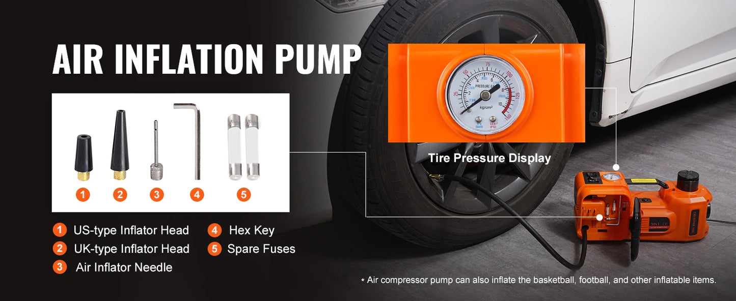 PowerLift Pro™ 5-Ton Electric Jack + Inflator + Electric Wrench