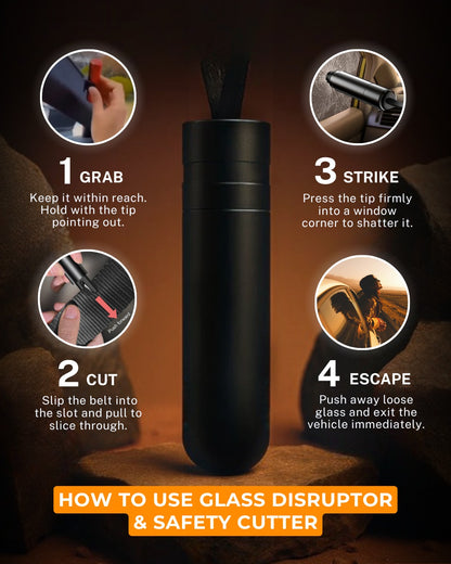 Emergency Glass Disruptor + Safety Cutter