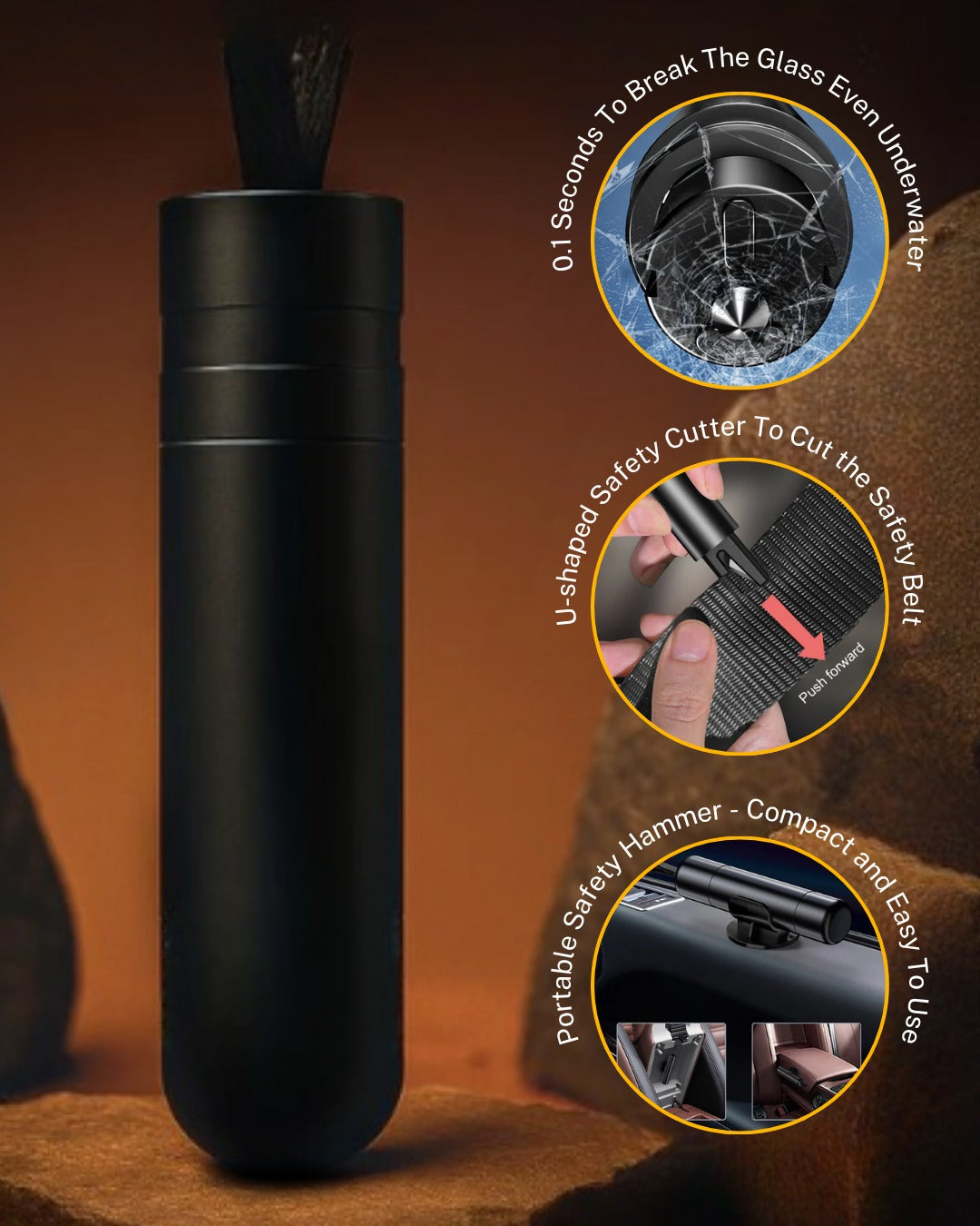 Emergency Glass Disruptor + Safety Cutter