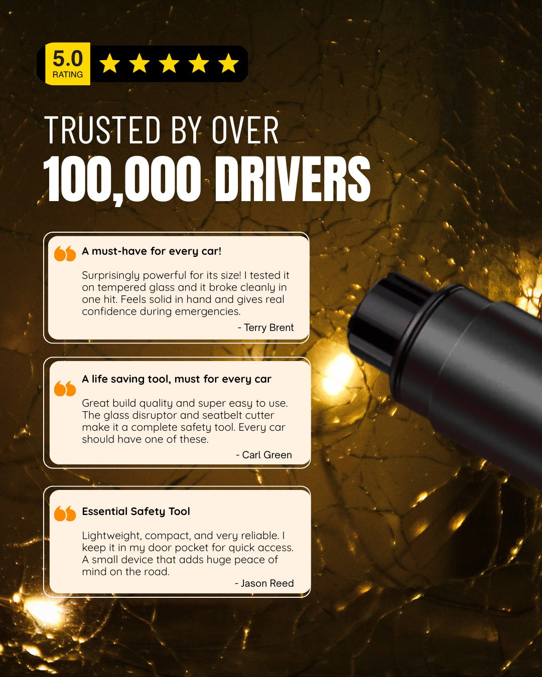 Emergency Glass Disruptor + Safety Cutter