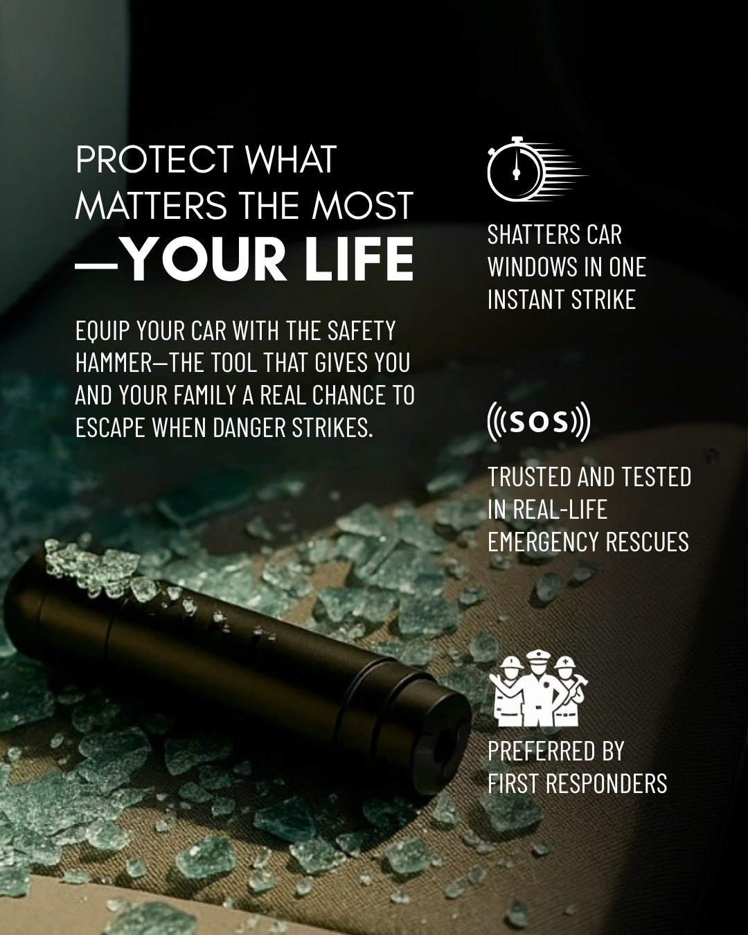 Emergency Glass Disruptor + Safety Cutter